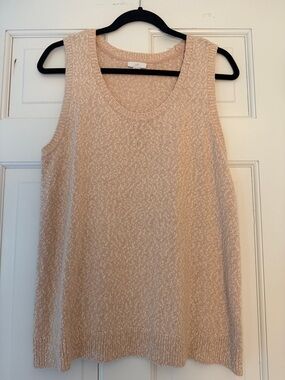 J. Jill Light Cream Knit Scoop Neck Tank